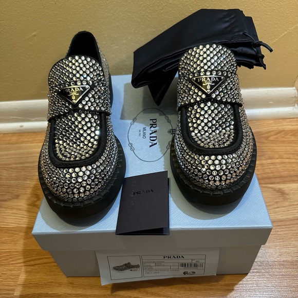 PRADA Crystal Loafers (Women’s) - Size 10 - Pre-owned - Pristine Condition - Picture 10 of 11